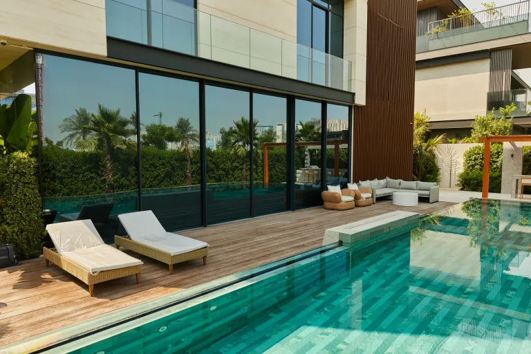 Dubai Hills Fairway 22 — Hero pool and villa
